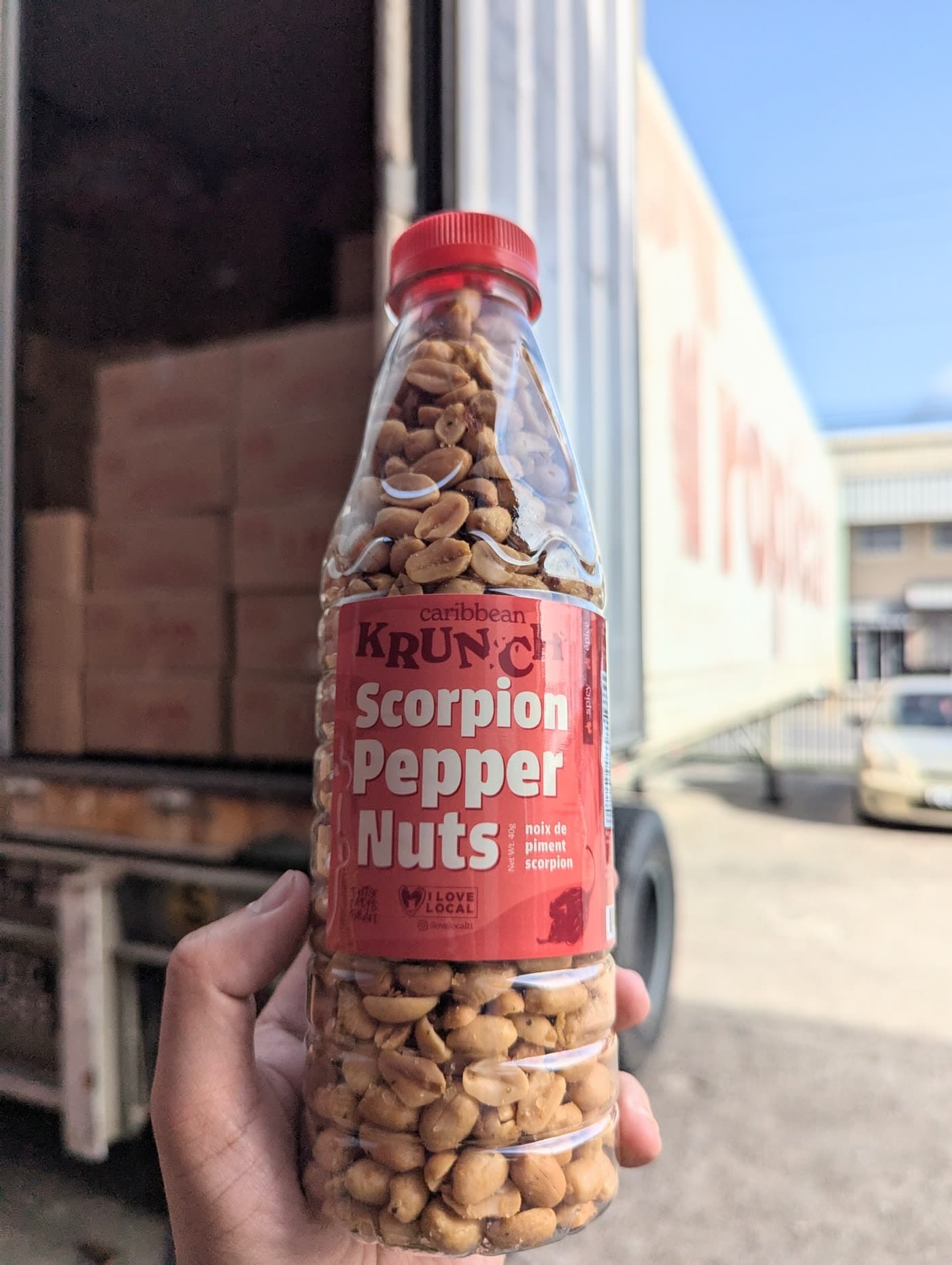 Scorpion pepper nuts product packaging prepared for manufacturing support