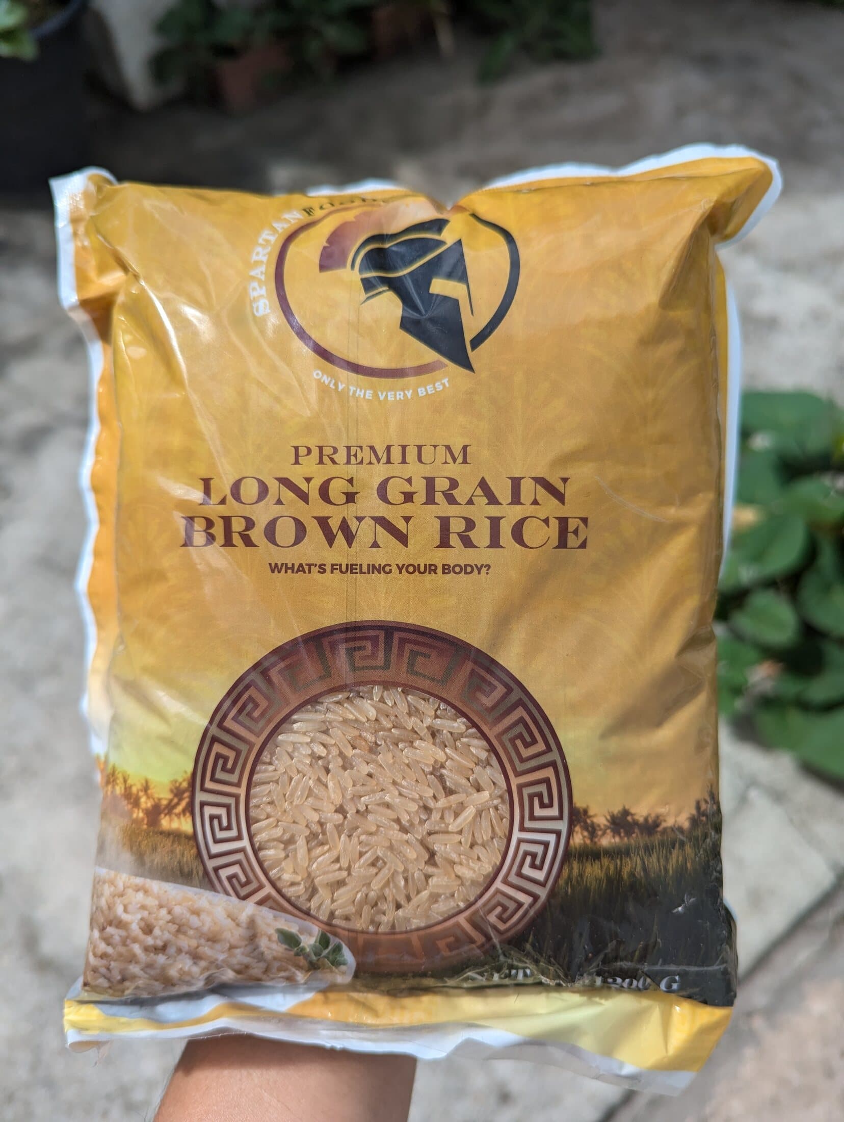 Packaged brown rice positioned for buyer-ready Caribbean export programs