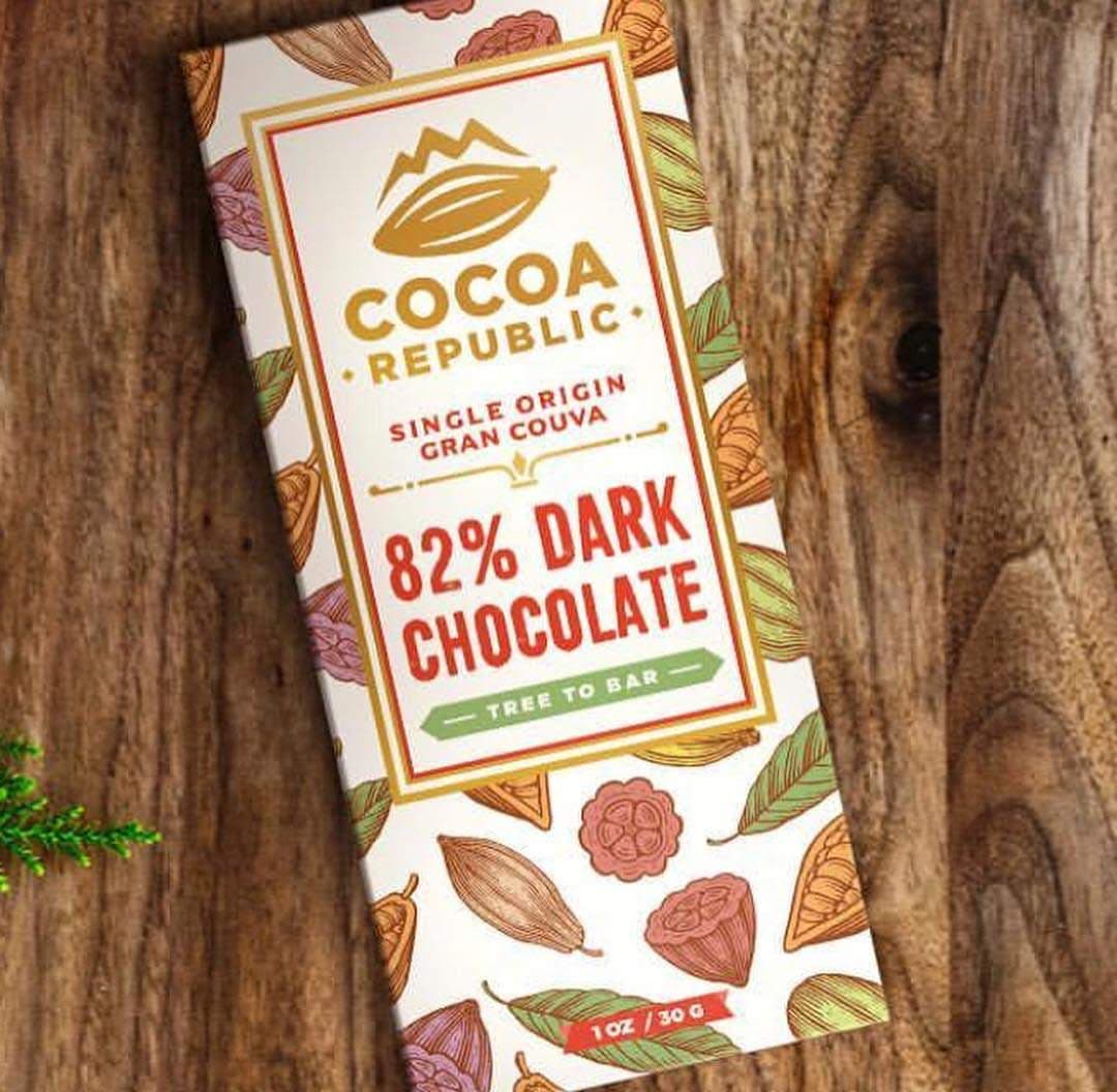 Branded Caribbean chocolate product shot