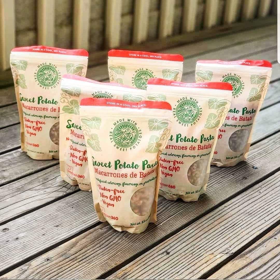 Packaged sweet potato pasta product lineup