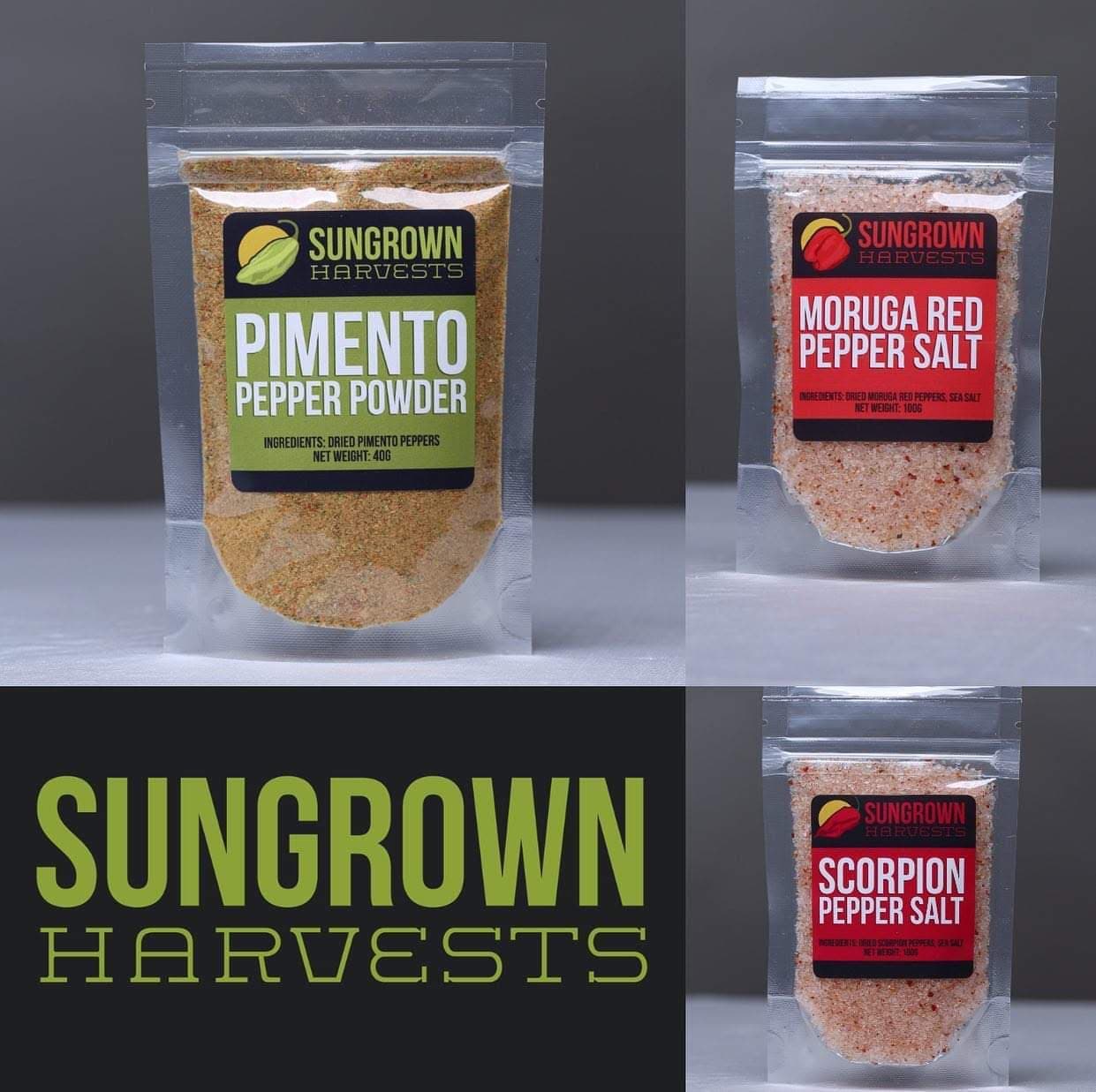 Packaged food products lined up for export logistics and destination-market presentation.